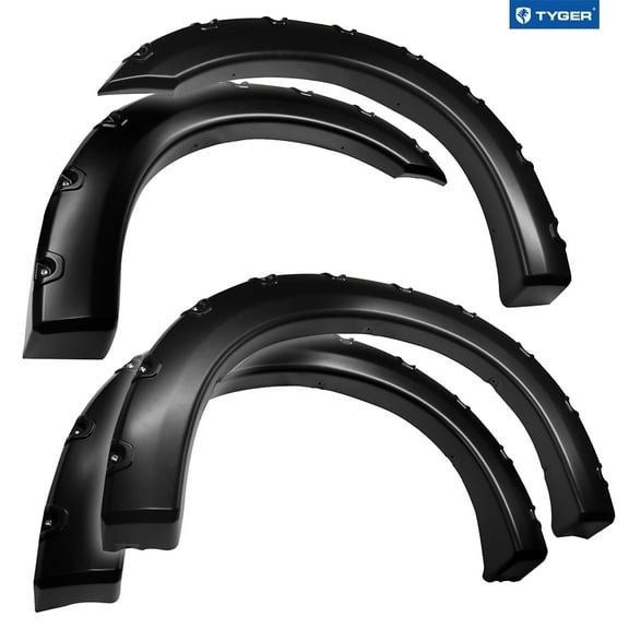 Tyger Auto TG-FF8F4098 Smooth Matte Black Paintable Pocket Style Fender Flare Set, 4 Piece