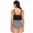 thumbnail image 4 of Womens High Waisted Tankini Swimsuits 2 Piece Tummy Control Floral Ruffle Flounce Bikini, 4 of 4