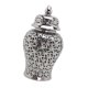 thumbnail image 1 of Billuyoard Tarro de jengibre hueco de porcelana con tapa Organizador de tarros de templo Decoración del hogar Plata 19cmx36cm S, 1 of 1