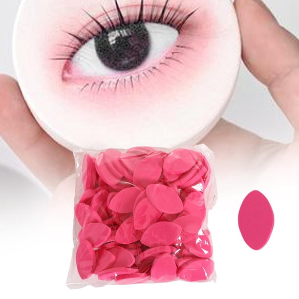 100 esponjas de práctica con forma de ojo para practicar pestañas, herramienta de belleza para extensión de pestañas, almohadillas para pestañas Rosa roja