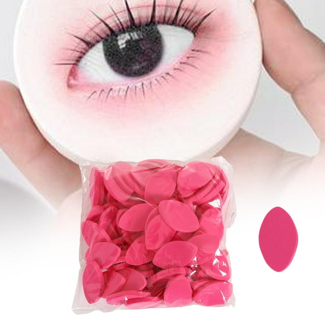 100 esponjas de práctica con forma de ojo para practicar pestañas, herramienta de belleza para extensión de pestañas, almohadillas para pestañas Rosa roja