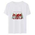 thumbnail image 6 of Fesfesfes Christmas Tshirt for Women Loose Printed Tops Short Sleeve Shirt Round Neck Pullover Tops, 6 of 8