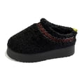 thumbnail image 1 of Zapatos de mujer casuales sin cordones de estilo coreano de otoño e invierno con fondo grueso y forro polar, de algodón, cálidos y de media sujeción, 1 of 6
