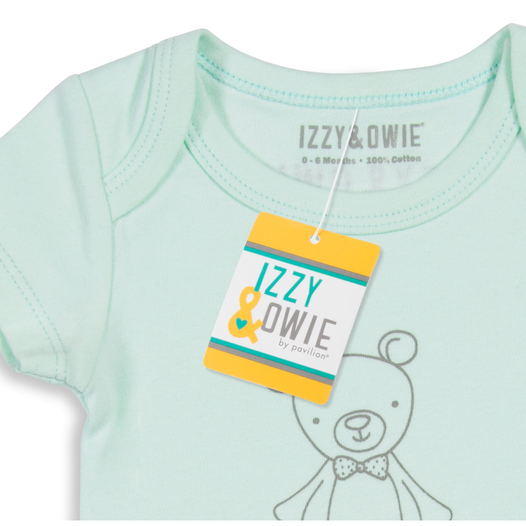 Pavilion Gift Company - Soft Green Bear - 0-6 Months Onesie