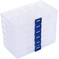 thumbnail image 1 of Caja organizadora de plástico transparente de 6 piezas con compartimentos ajustables para guardar pendientes, collares y pastillas., 1 of 5