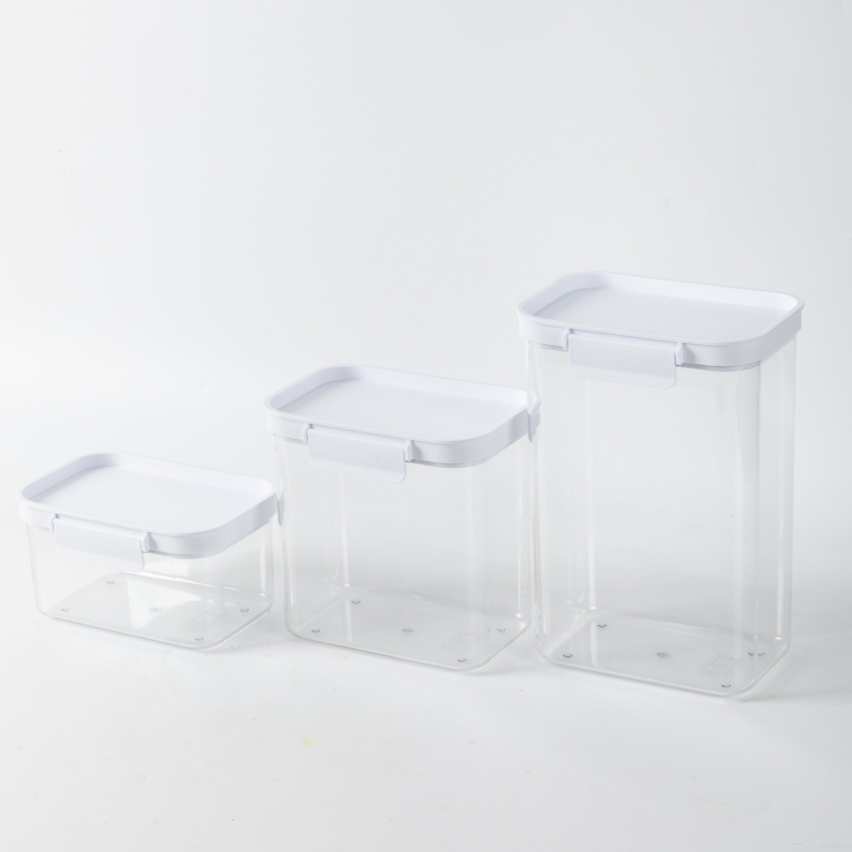 Mainstays Large Rectangular Plastic Pantry Storage Canister, Kitchen Food Storage Container for Dry Foods and Pantry Organization, 6.9" W x 4.8" D x 9.8" H