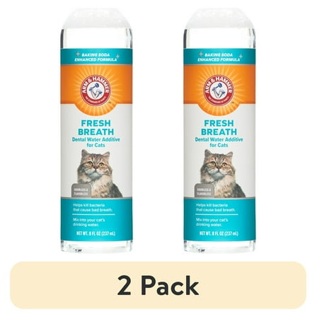(2 pack) Arm & Hammer Advanced Care Dental Cleaning Water Additive for Cats, Mint Flavor, 8 fl oz