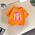 thumbnail image 2 of WMQPNNS Summer Shirts for Girl Kids T Shirts Size 7 Casual Short Sleeve Blouse Crew Neck Cotton T Shirt Printed Soft Comfy Tops Shirts Printed Tops(Size 11-12 Years, Orange), 2 of 4