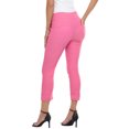 thumbnail image 4 of HDE Pull On Capri Pants For Women with Pockets Elastic Waist Cropped Pants Hot Pink XXL, 4 of 6