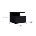 thumbnail image 3 of HomeRoots 12" Black One Drawer Faux Wood Floating Nightstand, 3 of 7