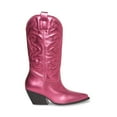 thumbnail image 2 of Steve Madden West Pink Metallic Pull On Pointed Toe Block Heel Western Boots (Pink Metallic, 8), 2 of 9