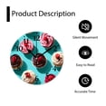 thumbnail image 4 of 12 Inch Wall Clock Battery Operated Silent Clock Decorative for Office, Kitchen, Outdoor, Living Room，Cupcake Blue Stunning, 4 of 4