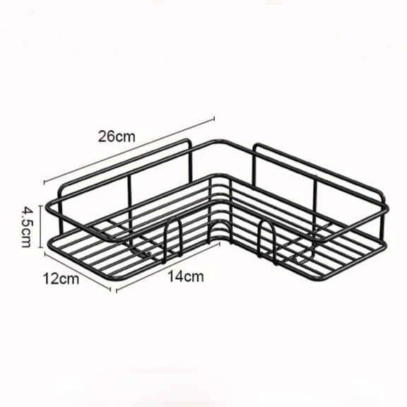 No Drill Corner Shower Caddy, Wall Mount L‑Shaped Bathroom Corner Shelf, Rustproof Metal Wire Storage Organizer for Bathroom Kitchen Toilet