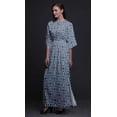 thumbnail image 4 of Bimba Rayon Quarterfoil Geometric Printed Womens Long MaxiDressGown With Side Slit-XXX-Large, 4 of 6