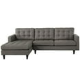 thumbnail image 3 of Modway Empress Left-Facing Upholstered Fabric Sectional Sofa in Granite, 3 of 5