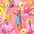 thumbnail image 4 of Peach Princess Decora, 123pcs Set Globos de Peach Princess de Fiesta Incluir Globo Princesa Xtellar multicolor, 4 of 4