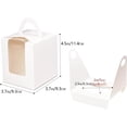 thumbnail image 2 of Cajas para Cupcakes con Ventana Transparente, Portadores Individuales de Pasteles con Ventana Transparente con Asa para Hornear, Fiestas y Regalos (Blanco), 2 of 4