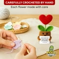 thumbnail image 5 of Emotional Support Crochet Flower Gift, Handmade Plush Plant with Positive Message, Unique Mini Decor for Desk, Friends, Teachers, 5 Styles - Heart of Confidence Buddy, 5 of 8