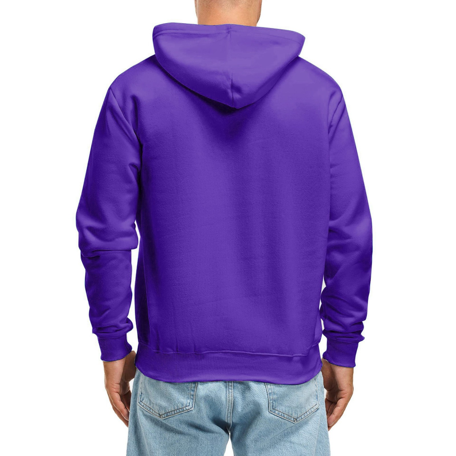 Purple Oversized Hoodies Solid Colored Hooded Sweatshirt With Plush Casual  Pullover Mens Hoodies Size XXL - Walmart.com