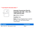 thumbnail image 2 of Automatic Transmission Filter Kit - Compatible with 1988 - 1995, 1997 - 1998 Lodal ECO 3030 1989 1990 1991 1992 1993 1994, 2 of 2