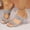Silver, variant on PiGOGI Women's Rhinestone Slide Sandals Transparent Block Heel Non-Slip Comfortable Summer Party Silver 9.5