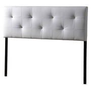 Dalini Modern Faux Leather Headboard in White (56 in. W x 3.15 in. D x 22.5 in. H)