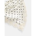 thumbnail image 2 of No Boundaries Women's Triangle Scarf with Lace Trim, Cream Dot, 2 of 3