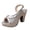 Silver, variant on Women's Sequin High Chunky Heel Sandals Peep Toe Platform Block Slingback Dress Pumps Shoes Silver
