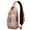 Pink-22, variant on Boho Tropical Palm Trees Sling Backpack – Multipurpose Water-Resistant Sling Bag Featuring Summer Beach Palm Trees and Ocean Sunset Prints for Daily Carry