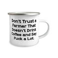 thumbnail image 2 of Cool Farmer, Don't Trust a Farmer That Doesn't Drink Coffee, Graduation 12oz Camper Mug For Farmer, 2 of 2