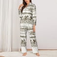 thumbnail image 2 of Pofeuu Rice Harvest Print Womens Pajamas Set Long Sleeve Sleepwear Button Down Nightwear Soft Pj Lounge Sets Button Down Pajamas Women-X-Large, 2 of 7