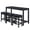 Dark Grey, variant on Duhome 4 Piece Wood Bar Table Set with Power Outlet Industrial Breakfast Table with 3 Padded Stools,Dark Grey