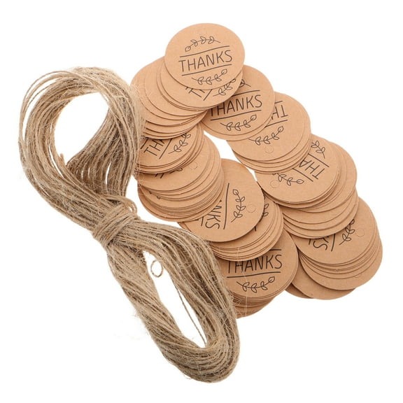 GOOHOCHY 300 Pcs Weddings Thank You Labels Tags for Party Light Brown