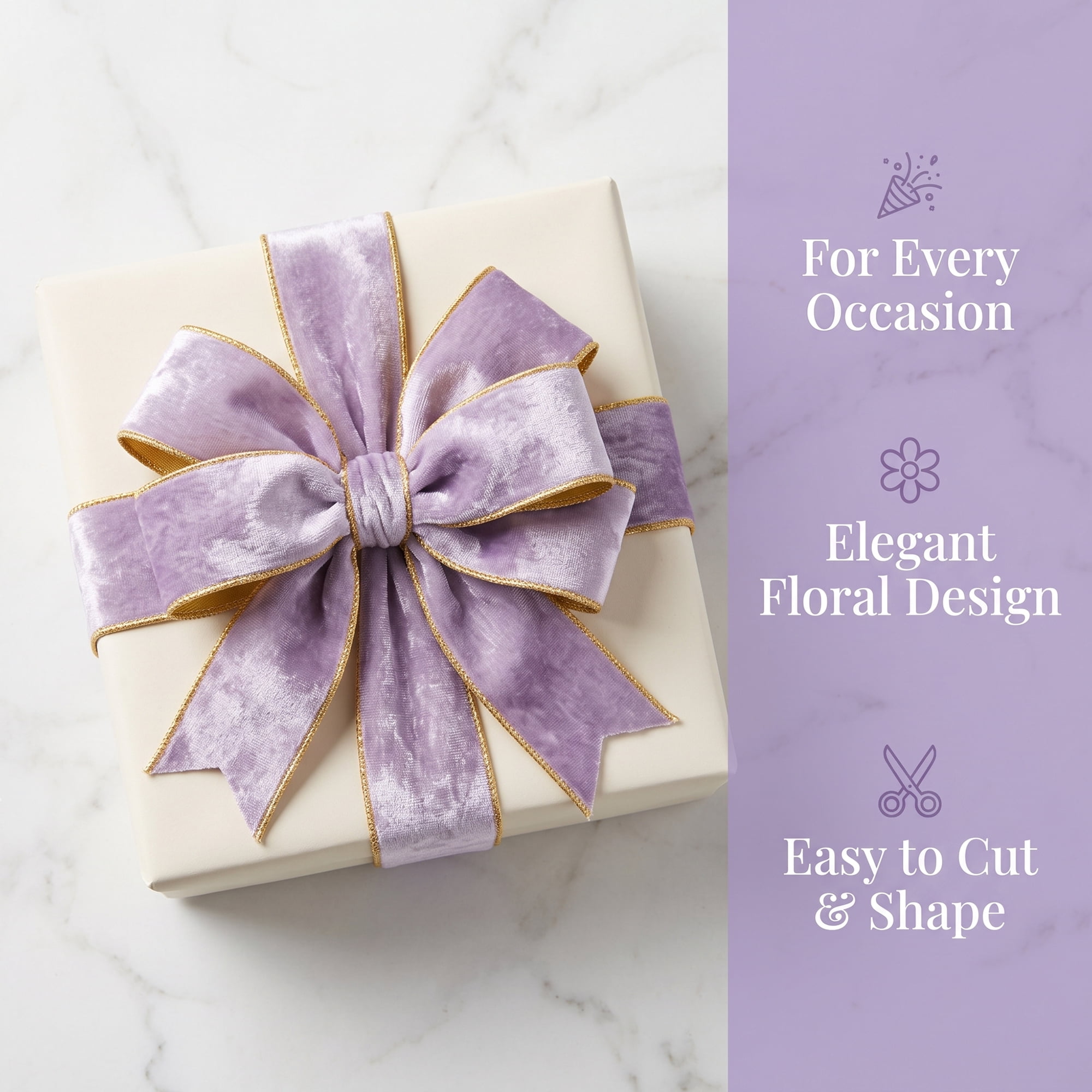 Unique Bargains Extra Wide Decorative Ribbon for Gift Decoration Use Purple 9.8 Yard