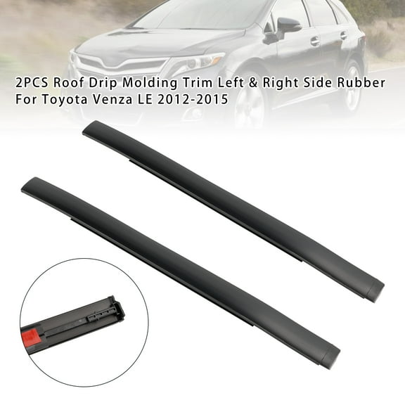 2PCS Roof Drip Molding Trim Left & Right Side Rubber For Toyota Venza LE 12-15