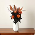 thumbnail image 4 of XINGXIANG 55cm Yellow Pumpkin & Feather Arrangement - Halloween Flowers with Black Roses and Leaves, Dramatic Fall Centerpiece for Large Spaces,Halloween Floral Picks Decorations, 4 of 5