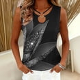 thumbnail image 2 of Hueook Floral Tank Tops for Women Padded Womens Print Tank V-Neck Casual Blouse Summer Sleeveless T-Shirt Tops Dark Gray 2X, 2 of 6