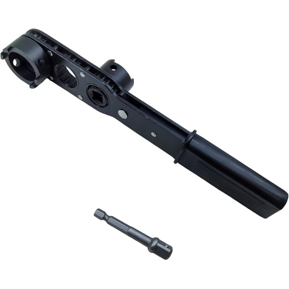 Locknut Socket Wrench Set for 1/2" & 3/4" Conduit Connectors,Dual Independent 42CrMo Sockets + Pass-Through Ratcheting Wrench with Direction Lock