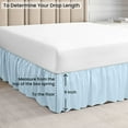 thumbnail image 5 of CCNY Dust Ruffled Style Bed Skirt Full size Adjustable Elastic 9" Drop Length Microfiber Made Light Blue Bedskirts, 5 of 6
