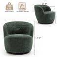 thumbnail image 6 of Kidol & Shellder Swivel Accent Chair Furry Round Barrel Chair 360 Degree Sofa Club Armchairs for Living Room Bedroom, Green, 6 of 6