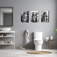 thumbnail image 2 of ZHONGYUTONG Funny Bathroom Animal Wall Art 3 Pieces Cute Tiger Elephant Lion Reading Newspaper on Toilet Poster Black White Canvas Prints for Rustic Restroom Framed (16.00" x 24.00" x 3PCS), 2 of 7