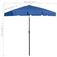 thumbnail image 5 of vidaXL Beach Parasol Azure blue Polyester Medium Tiltable, 5 of 7