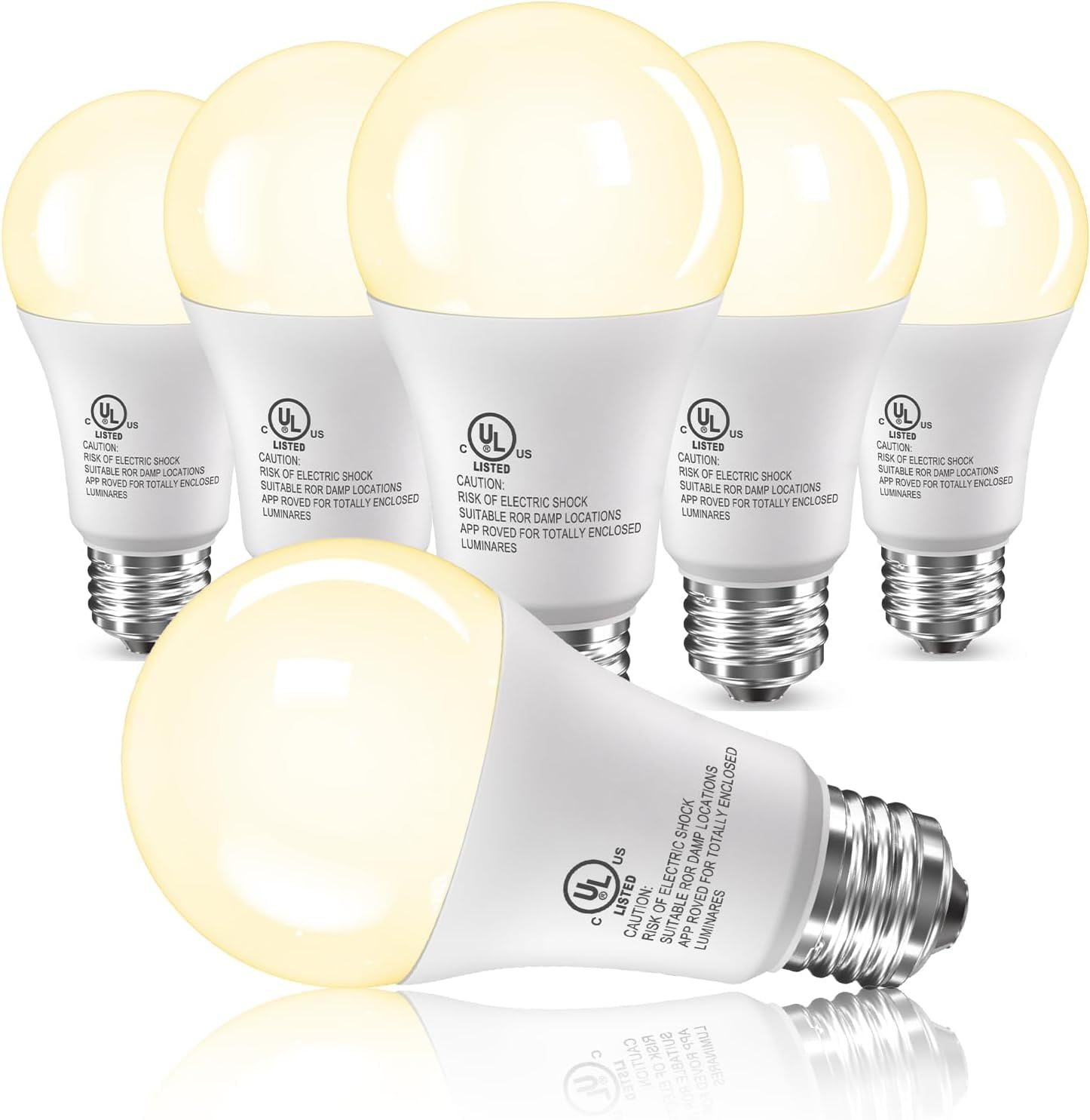PYYAN-6 Pack LED Light Bulbs 100 Watt Equivalent, A19 15W Soft Warm White 2700K, 1500 Lumens Super Bright E26 Standard No Flicker Energy Saving Lamp Bulb for Home, Bedroom, Office, 15000 Hrs, Non-Dim