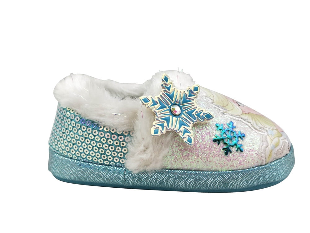 Filles Disney Frozen 2 doublées en polaire Pantoufles Enfants Elsa Anna Fourrure Mules House Shoes 