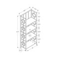 thumbnail image 4 of 62" 4 Tier Bookcase Dark TaupewithBlack Metal Etagere, 4 of 4