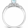 thumbnail image 3 of 10K White Gold Aquamarine And Diamond Ring (Size 7) Made In India 10xb288, 3 of 6