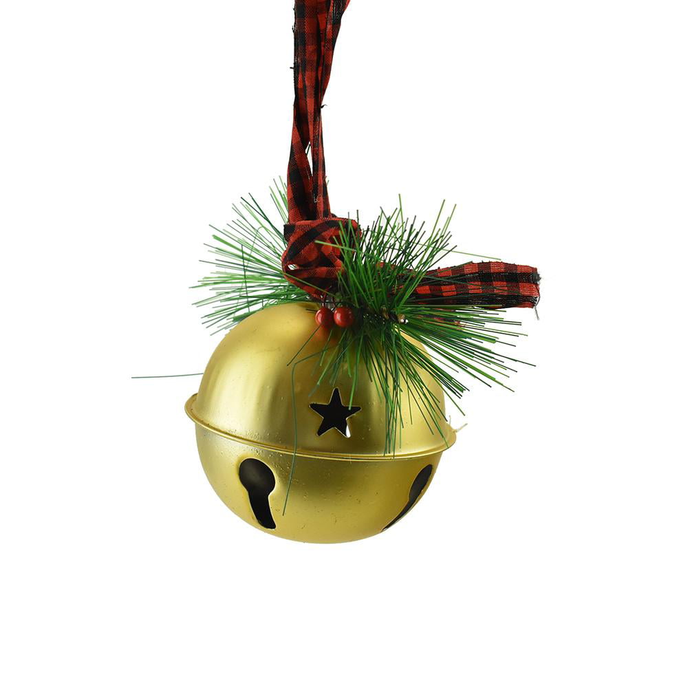 Mistletoe Jingle Bell Hanging Christmas Decoration, Gold, 3-Inch ...