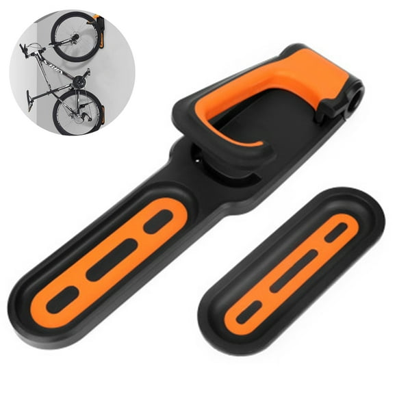 Heavy-Duty Bike Wall Mount Hook Rack - Holder for Bike Storage, Black/Orange Color