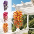 thumbnail image 2 of Dbuoem Hanging Artificial Morning Glory Fake Flower Wedding Party Garden Wall Hanging Faux Flower Decoration, 2 of 8