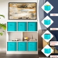 thumbnail image 2 of Ornavo Home Foldable Collapsible Storage Box Bins Shelf Basket Cube Organizer With Dual Handles - Set of 6 - 13 x 13 x 13 - Teal, 2 of 6